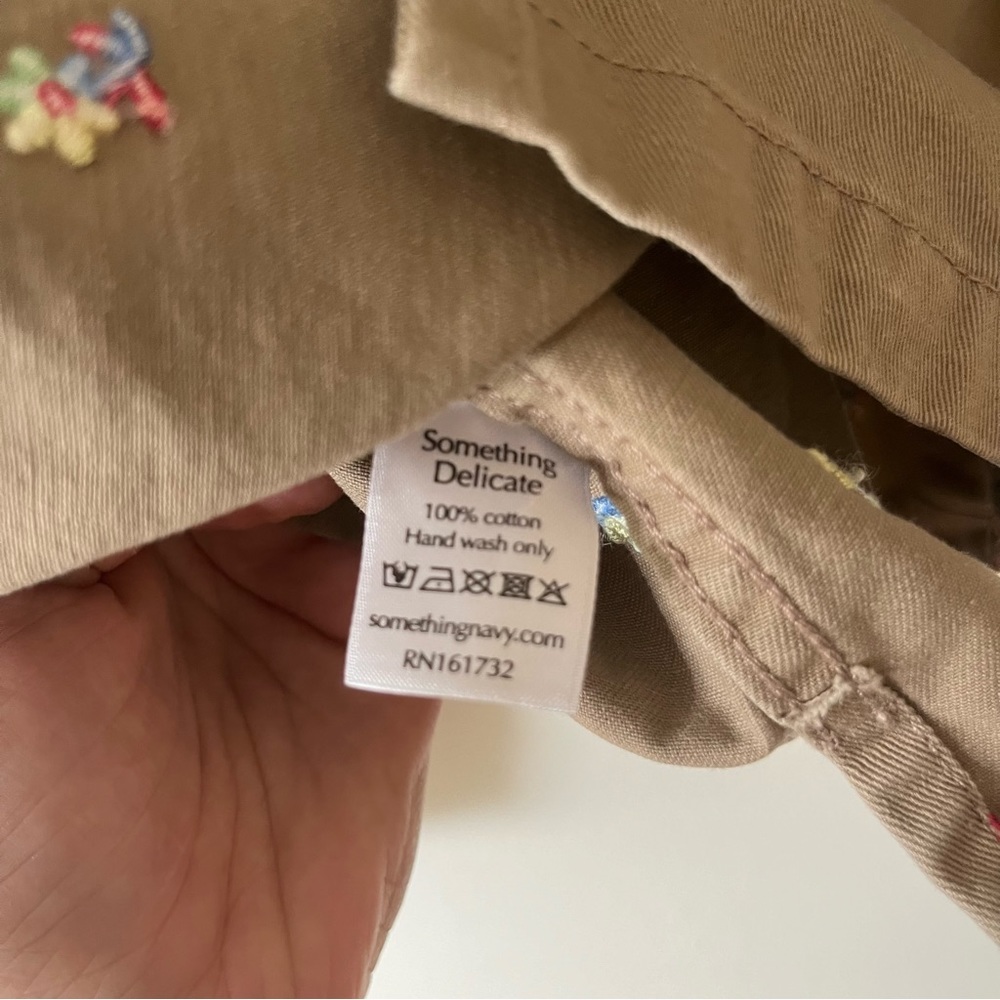 Something Navy - Button Down Embroidered Ruffle S… - image 3